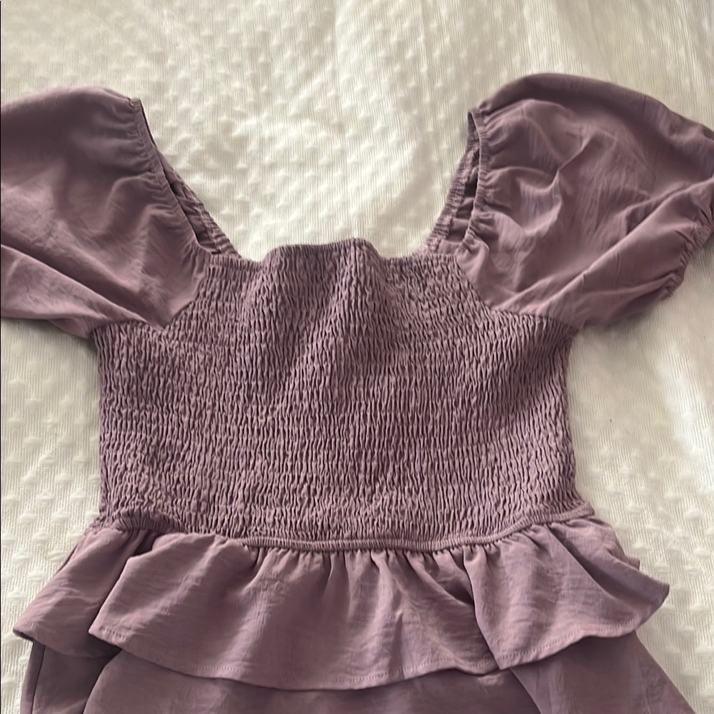 Altar'd State Purple Smocked Peplum Sundress